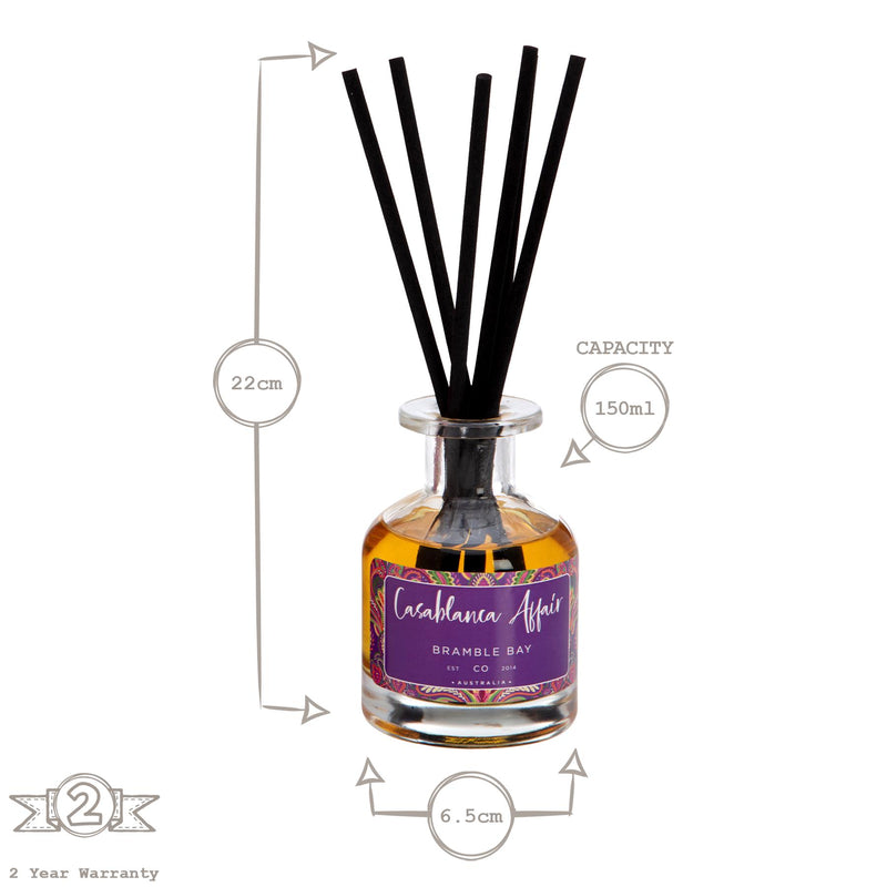 150ml Casablanca Affair Botanical Scented Reed Diffuser - By Bramble Bay