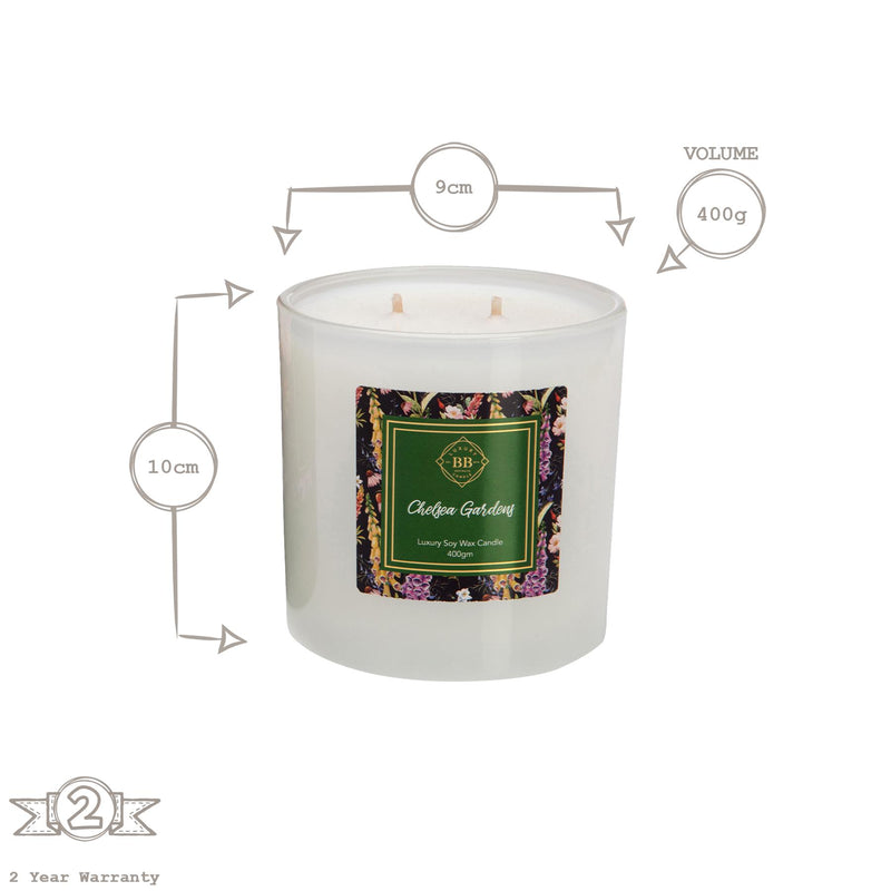 400g Chelsea Gardens Botanical Soy Wax Scented Candle - By Bramble Bay