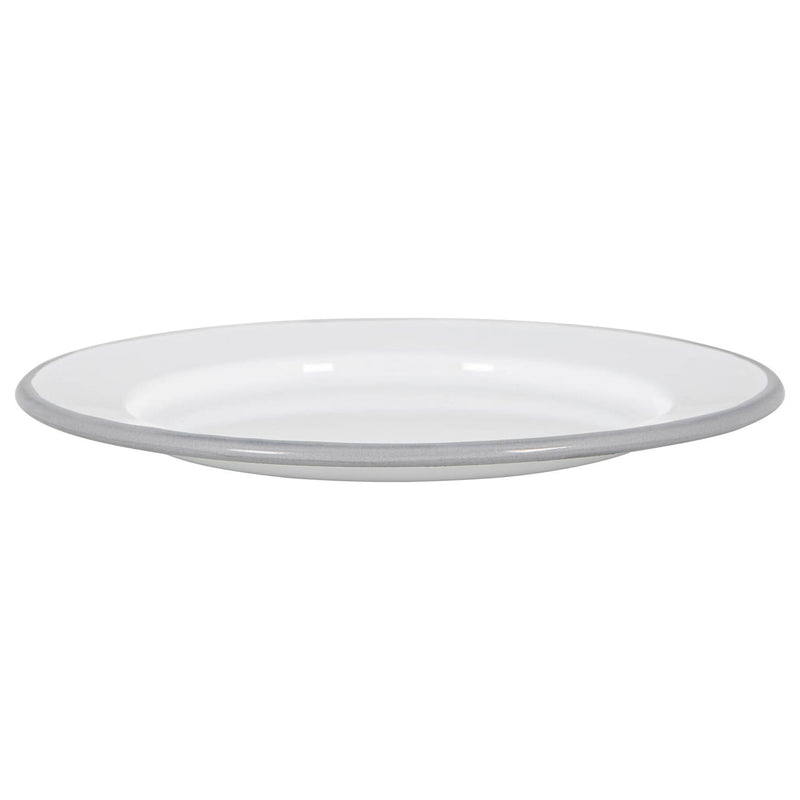 Argon Tableware White Enamel Side Plate - 20cm - Grey