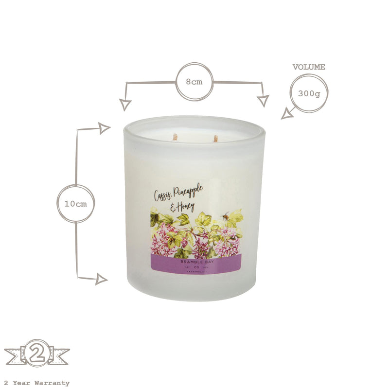 300g Cassis, Pineapple & Honey Bath & Body Soy Wax Scented Candle - By Bramble Bay