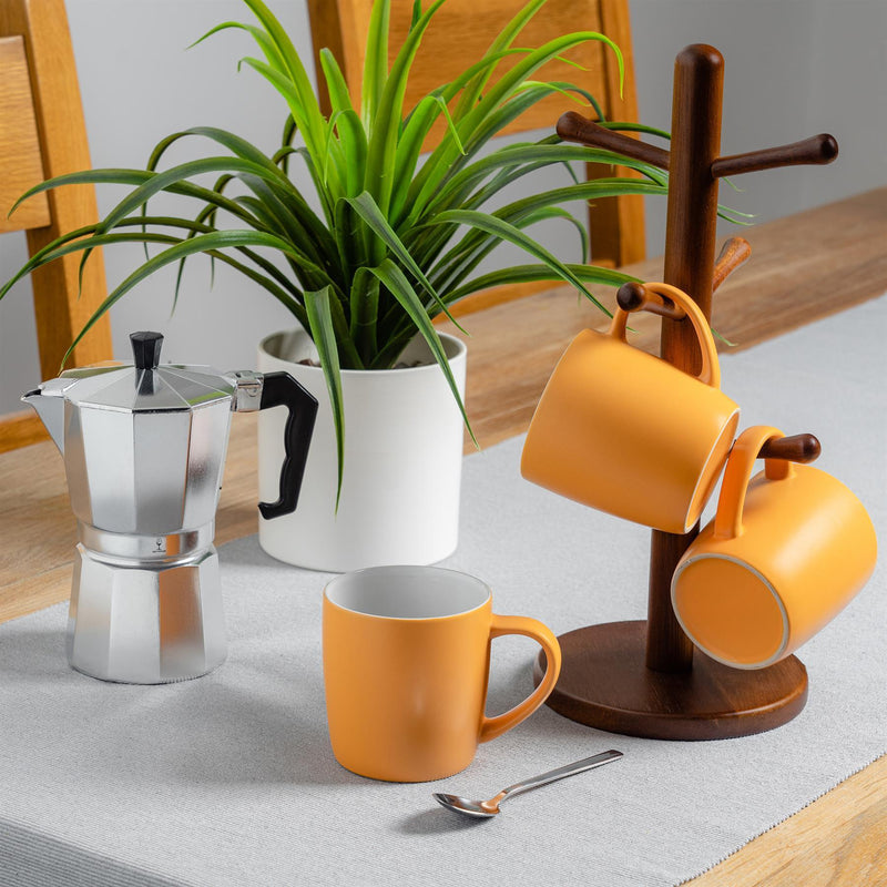 Argon Tableware Contemporary Coffee Mug - Yellow Matt - 350ml Overhead