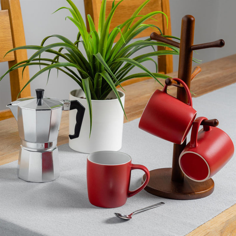 Argon Tableware Contemporary Coffee Mug - Red Matt - 350ml Overhead