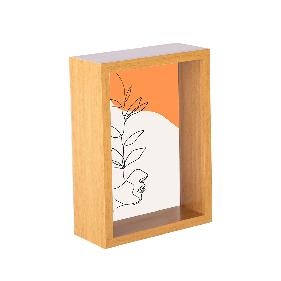 3D Deep Box Photo Frame - 5 x 7" - Light Wood