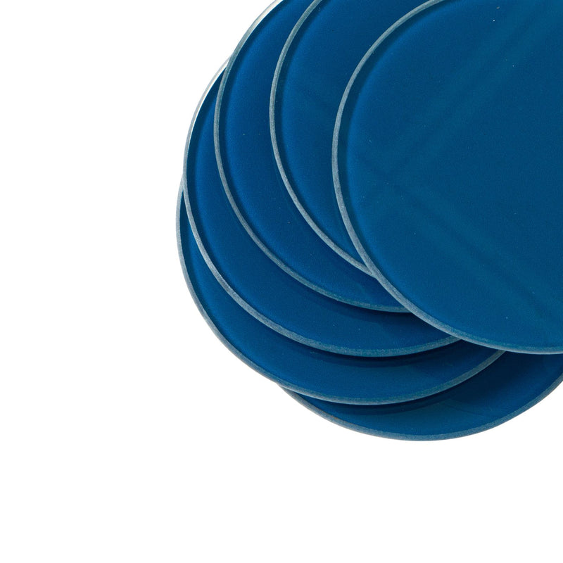 Harbour Housewares Glass Coaster - Round - Hague Blue - 10cm