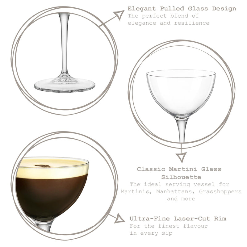 Bormioli Rocco Bartender Novecento Martini Glass - 235ml