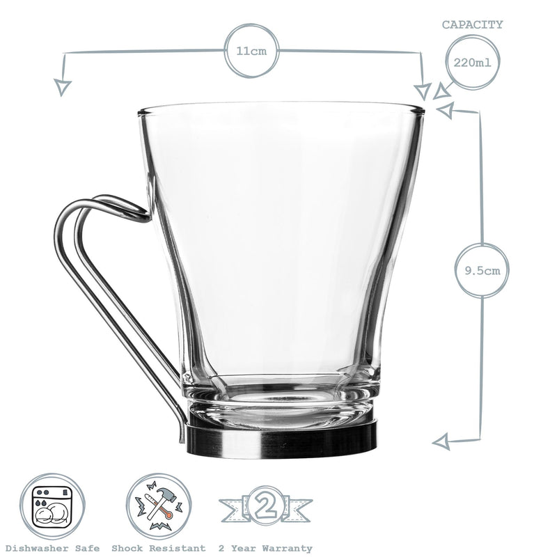 Bormioli Rocco Oslo Tea Coffee Latte Glass - Clear - 220ml