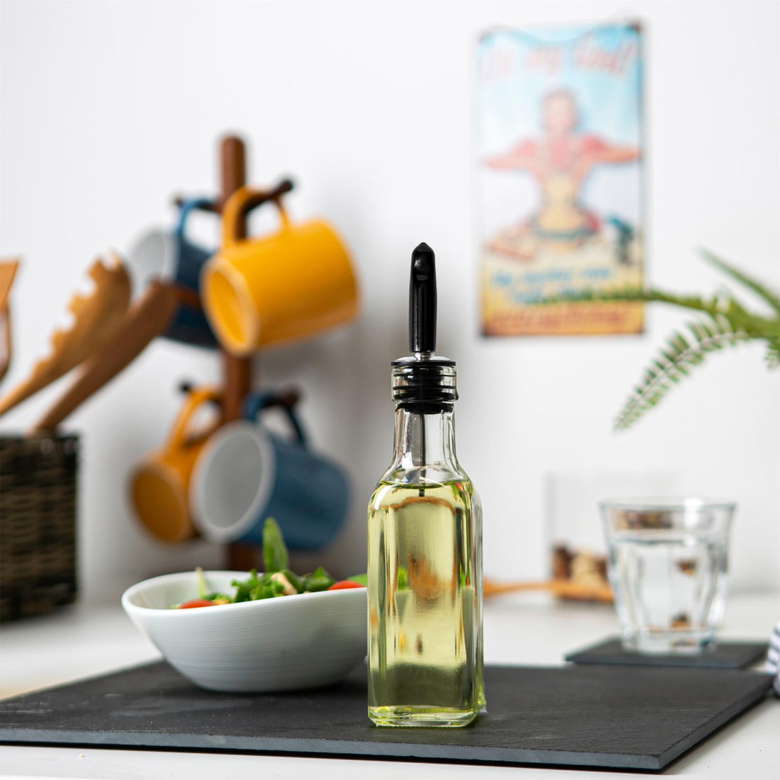 Olive Oil Bottle Pourer Dust Cap - Black