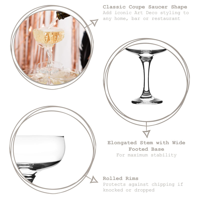 235ml Misket Champagne Cocktail Saucer - By LAV