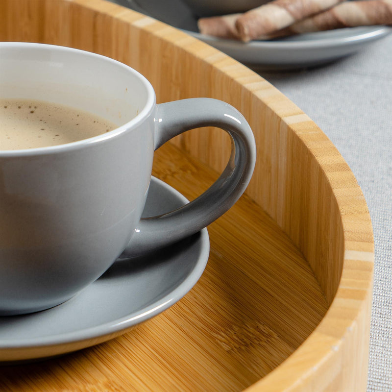 Argon Tableware Coloured Cappuccino Cup - Grey - 250ml Detail
