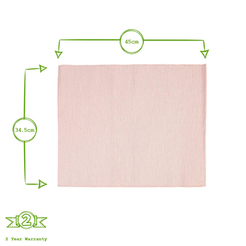 Nicola Spring Ribbed Cotton Placemat - Baby Pink