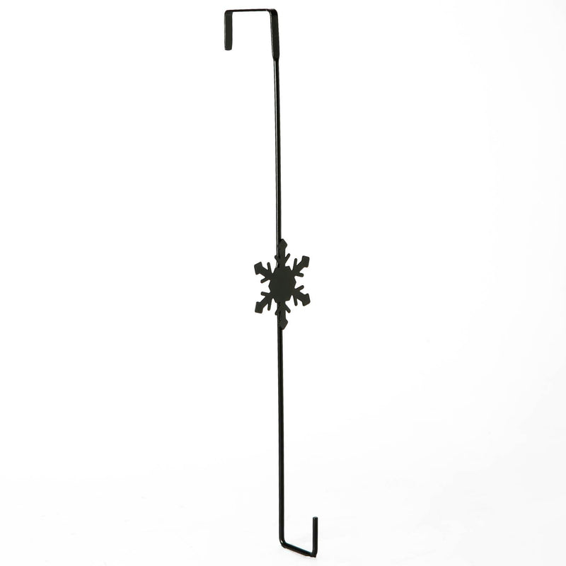 Harbour Housewares Christmas Wreath Door Hanger - Snowflake - 40cm - Black