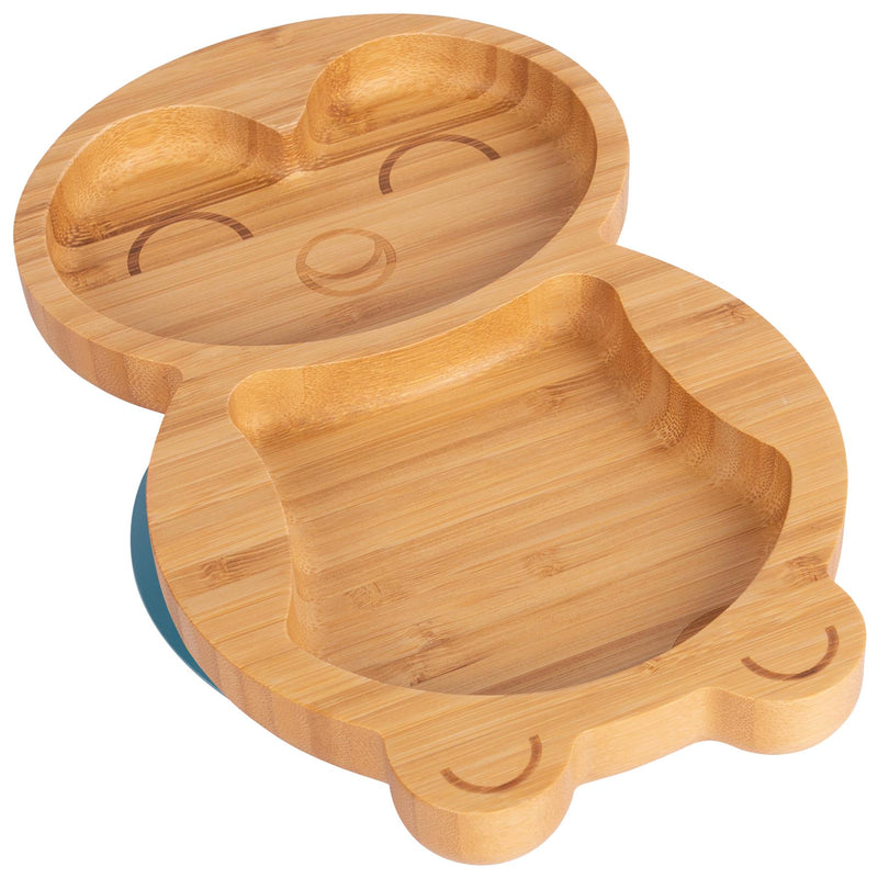 Navy Blue Penguin Bamboo Suction Plate - By Tiny Dining