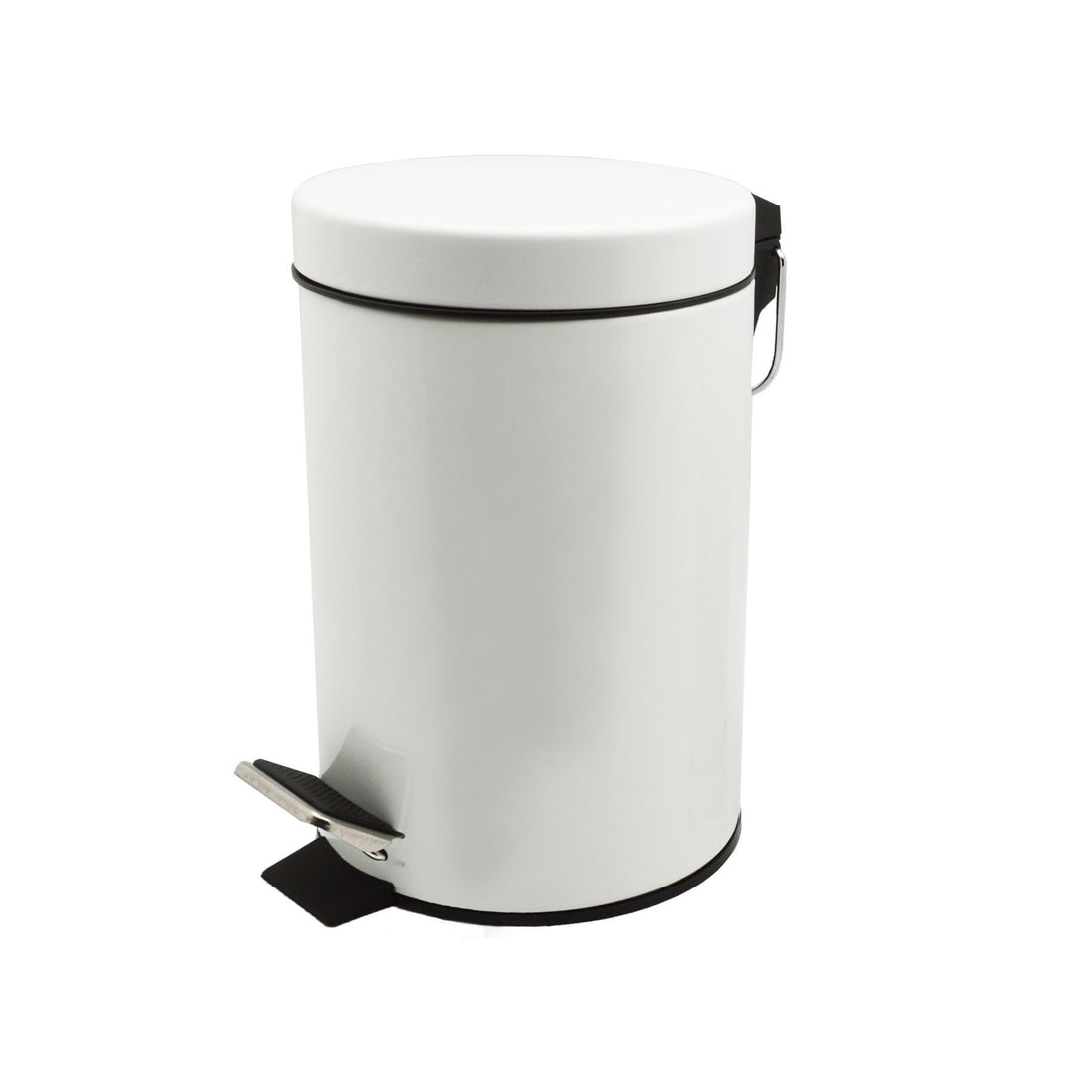 Harbour Housewares Bathroom Pedal Bin With Inner Bucket - White - 3L