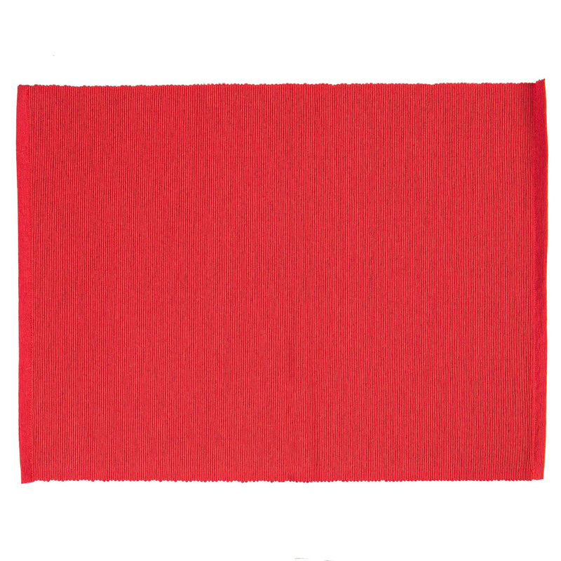 Nicola Spring Ribbed Cotton Placemat - Red
