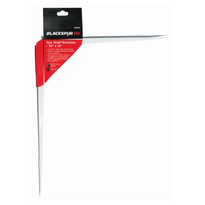 White 250mm x 300mm Metal Shelf Brackets - Pack of 2