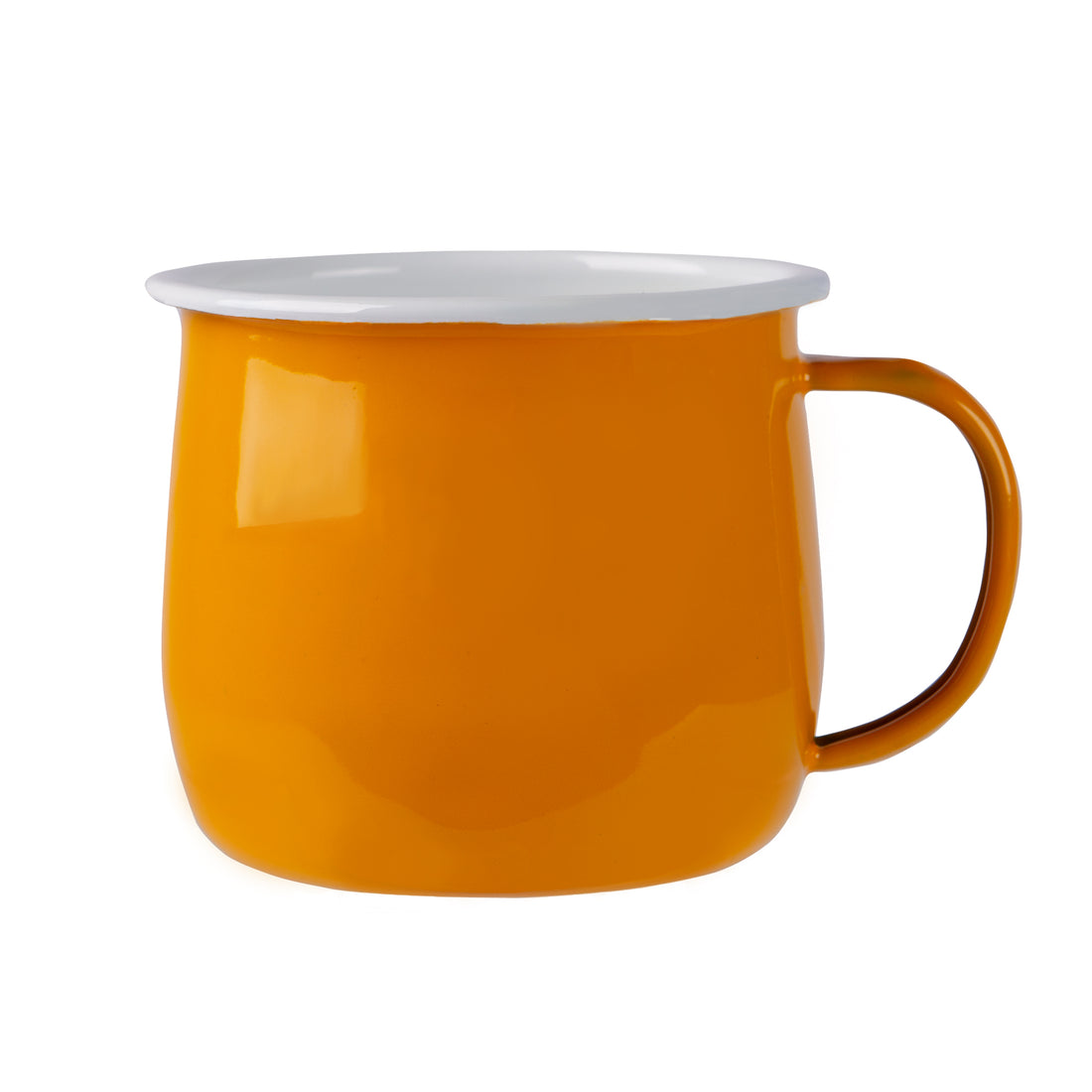 Coloured Enamel Belly Mug - 375ml - Yellow