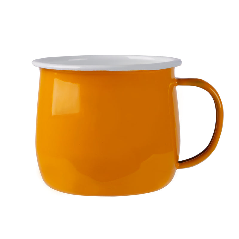 Argon Tableware Coloured Enamel Belly Mug - 375ml - Yellow