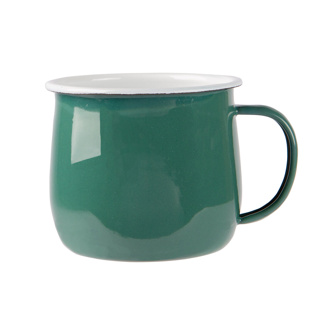 Coloured Enamel Belly Mug - 375ml - Green