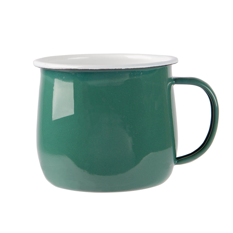 Argon Tableware Coloured Enamel Belly Mug - 375ml - Green