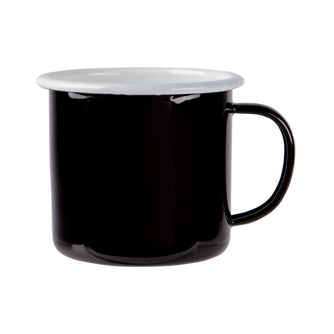 Coloured Enamel Mug - 375ml - Black
