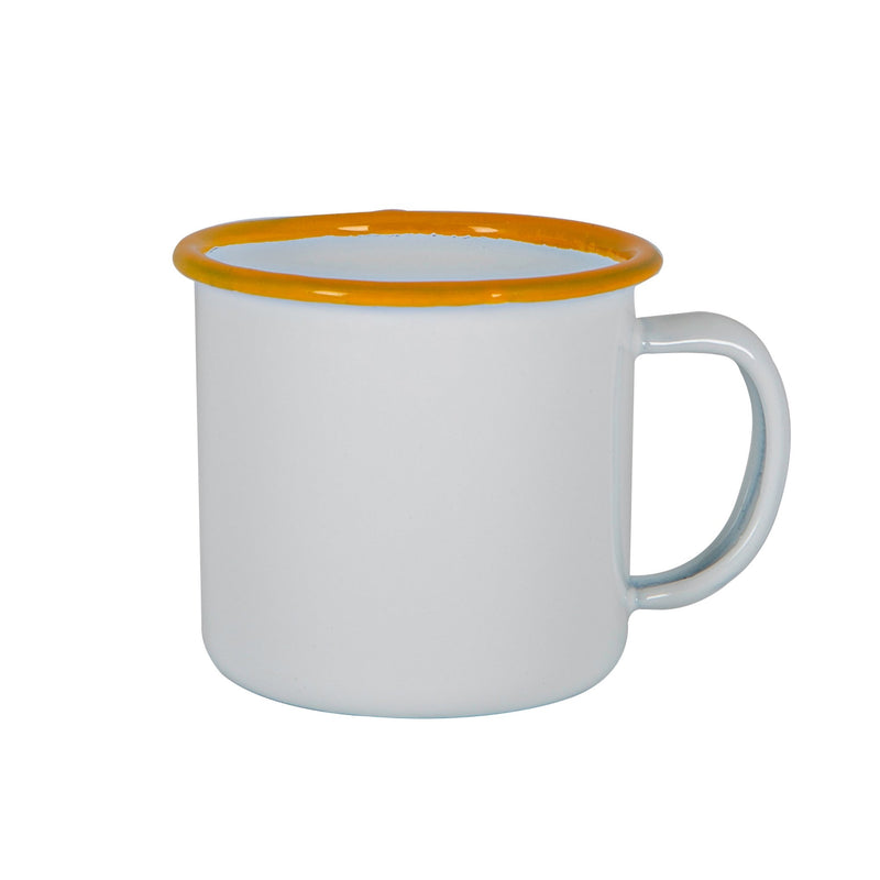 Argon Tableware White Enamel Espresso Cup - 130ml - Yellow