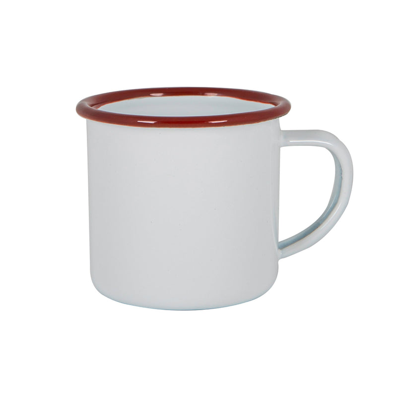 Argon Tableware White Enamel Espresso Cup - 130ml - Red