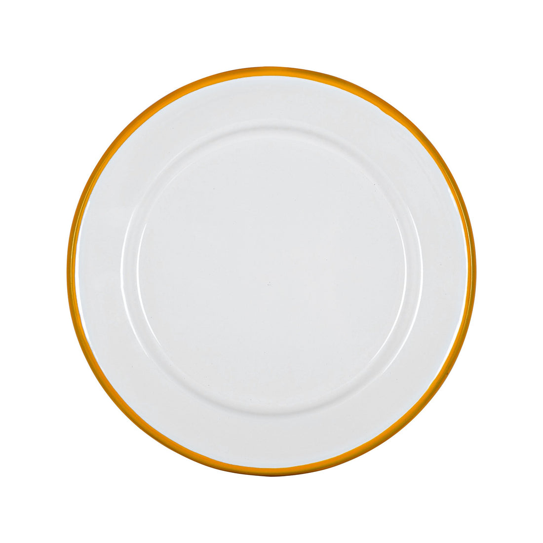 Argon Tableware White Enamel Side Plate - 20cm - Yellow