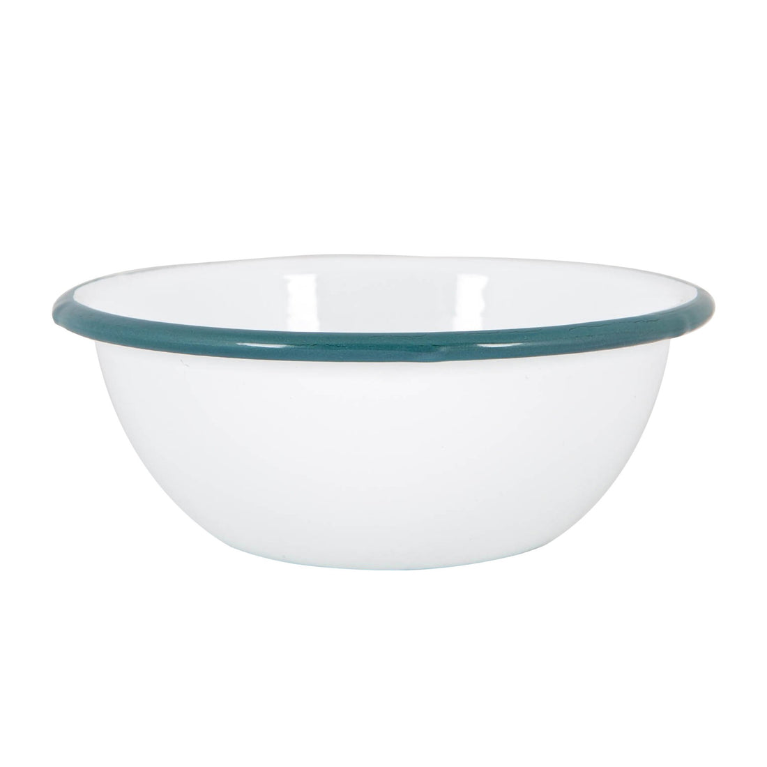 Argon Tableware White Enamel Bowl - 16cm - Green