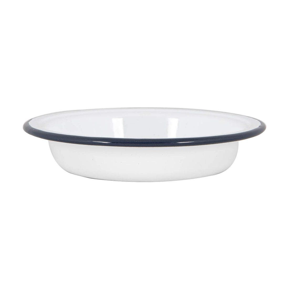 Argon Tableware White Enamel Deep Bowl - 19cm - Navy