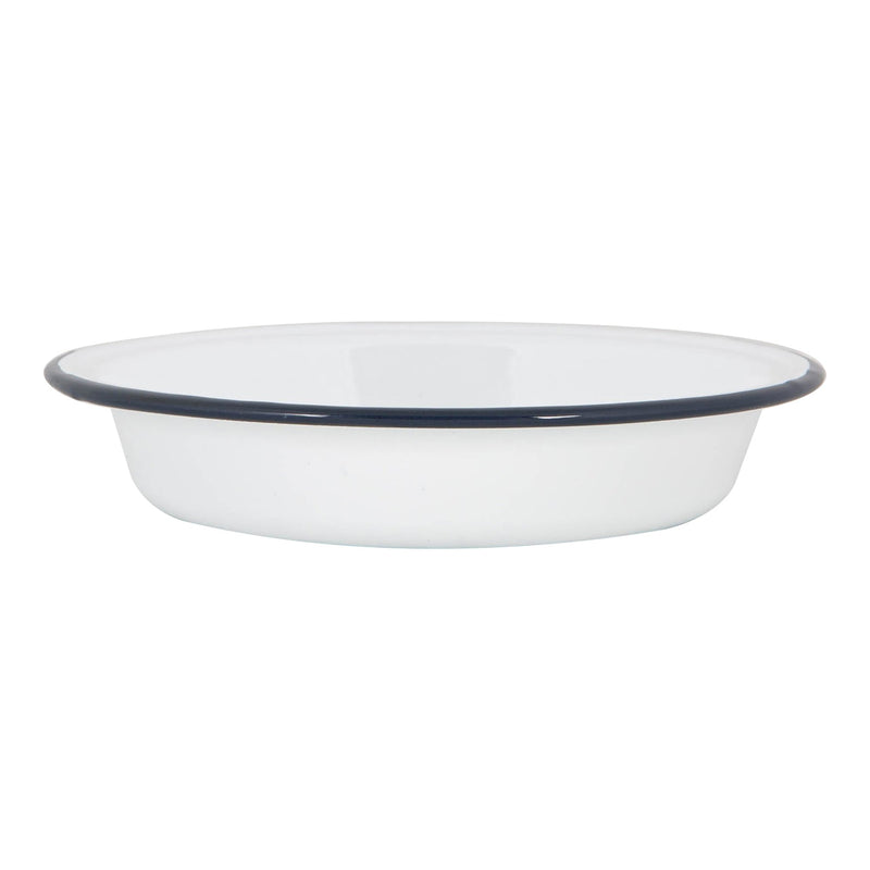 Argon Tableware White Enamel Deep Bowl - 22.5cm - Navy