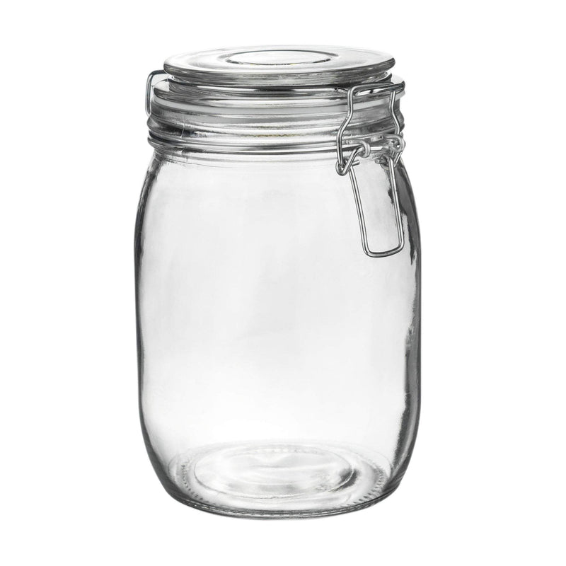 Argon Tableware Glass Storage Jar - 1 Litre - White Seal