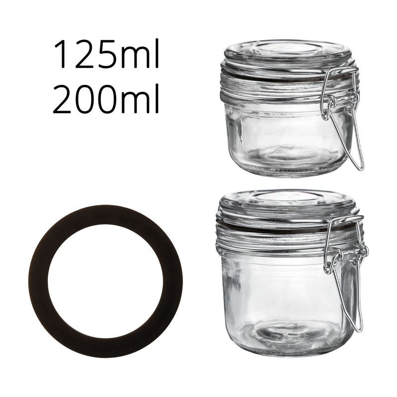 Argon Tableware Glass Storage Jar Seal - Black - Medium