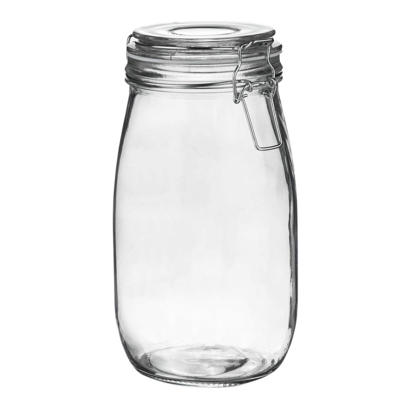 Argon Tableware Glass Storage Jar - 1.5 Litre - White Seal