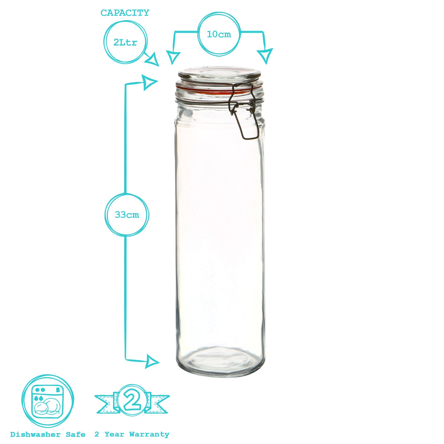 Argon Tableware Glass Storage Jar - 2050ml