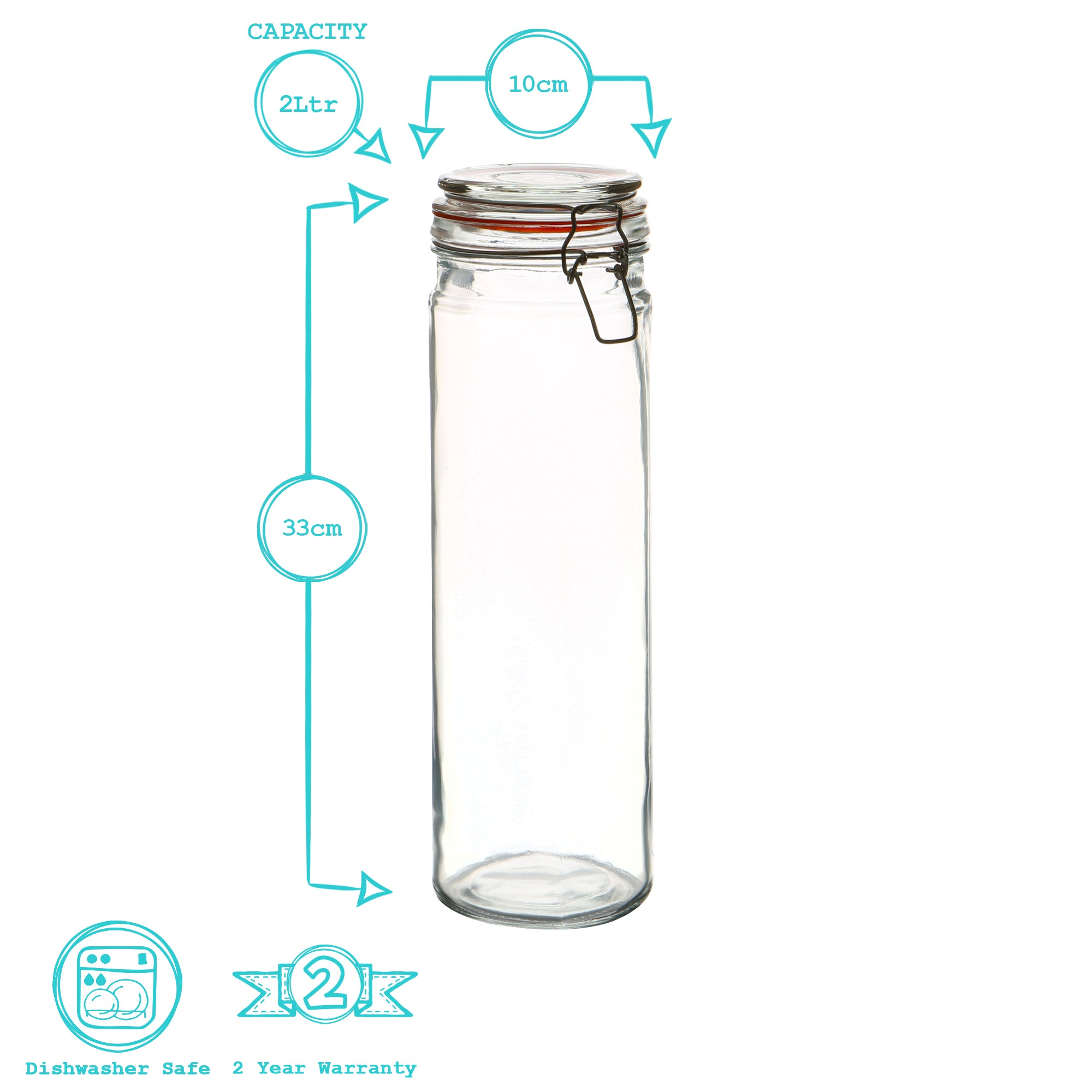 Argon Tableware Glass Storage Jar - 2050ml