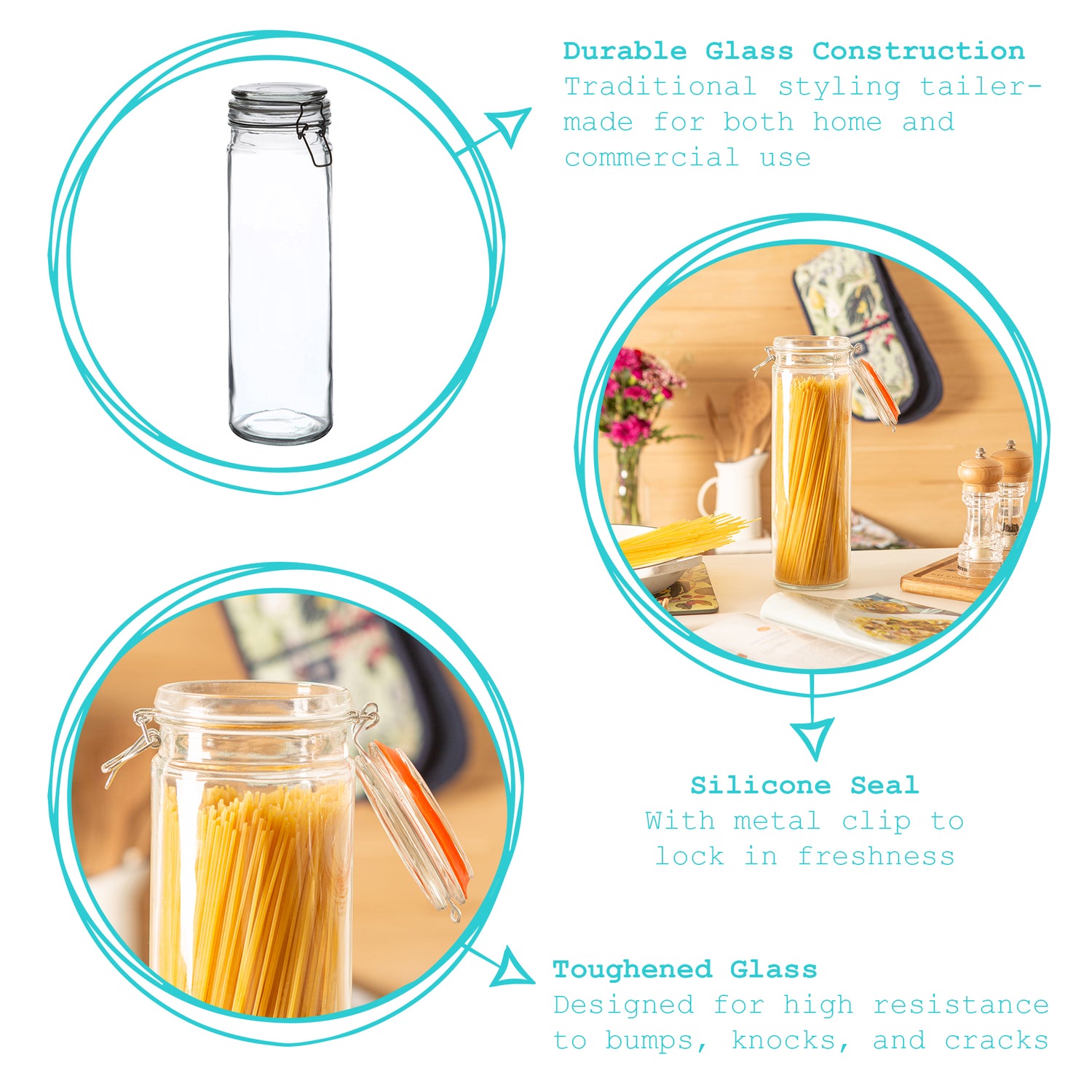 Argon Tableware Glass Storage Jar - 2050ml