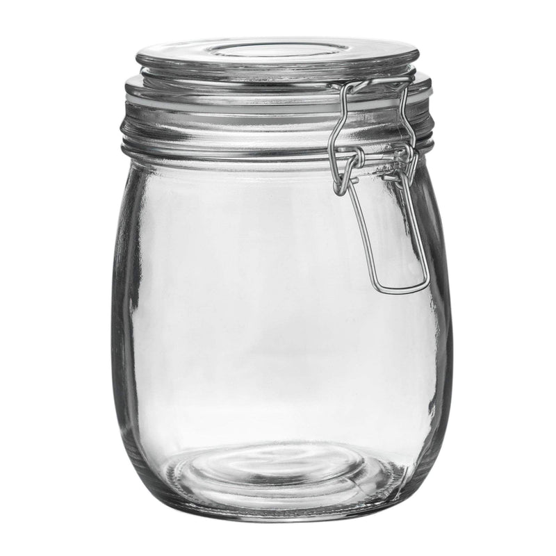 Argon Tableware Glass Storage Jar - 750ml - White Seal