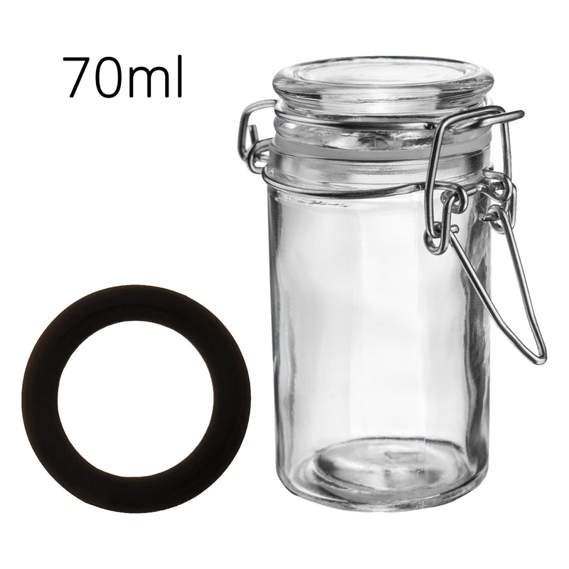 Argon Tableware Glass Storage Jar Seal - Black - Small