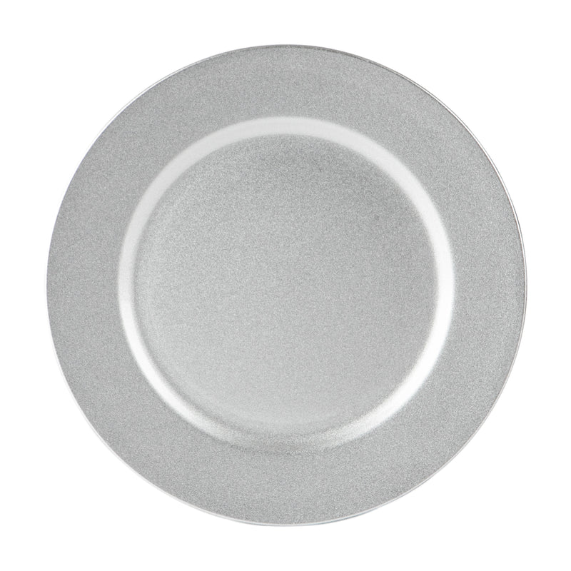 Argon Tableware Single Charger Plate - Decorative Under-plate - 33cm - Silver