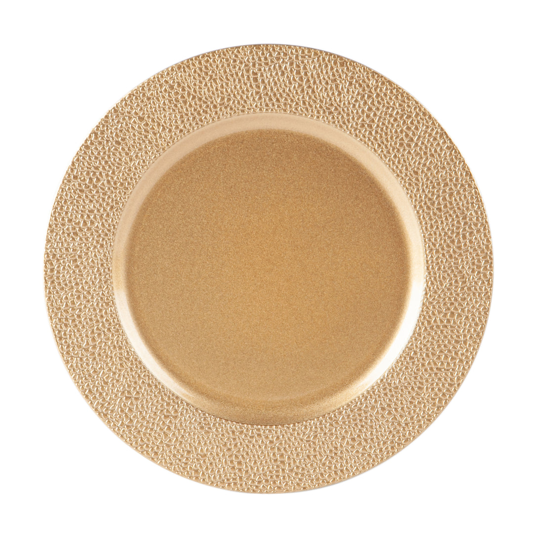 Argon Tableware Single Charger Plate - Decorative Under-plate - 33cm - Hammered Gold