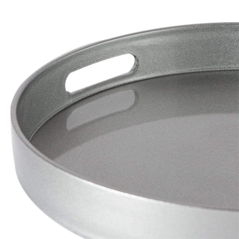 Argon Tableware Round Serving Tray - Centre Piece - 33cm - Silver