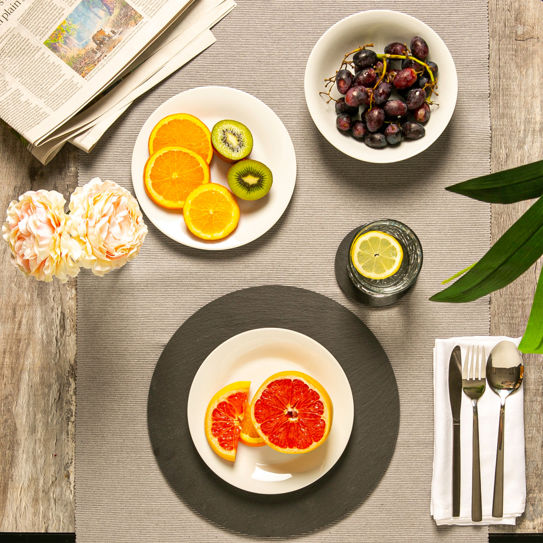 Linea Round Slate Placemat - 30cm