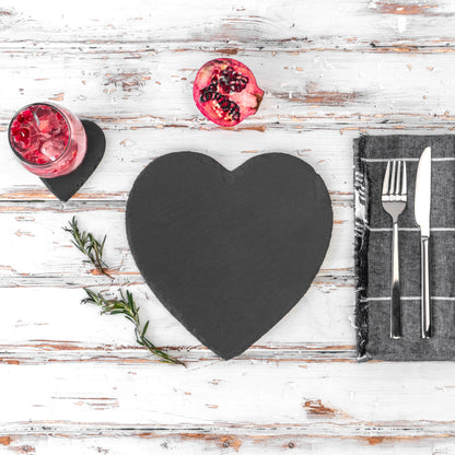 Argon Tableware Heart Shape Natural Slate Placemat