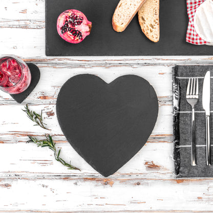 Argon Tableware Heart Shape Natural Slate Drinks Coaster