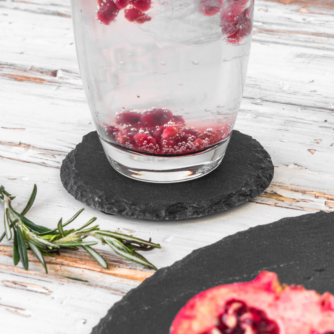 Argon Tableware Round Natural Slate Drinks Coaster