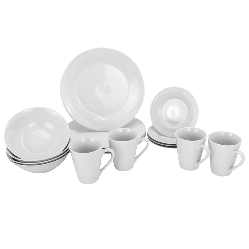 Argon Tableware 16 Piece White Crockery Set