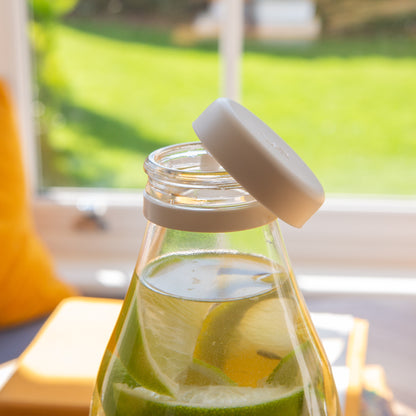Glass Milk Bottle with Silicone Lid - 1 Litre