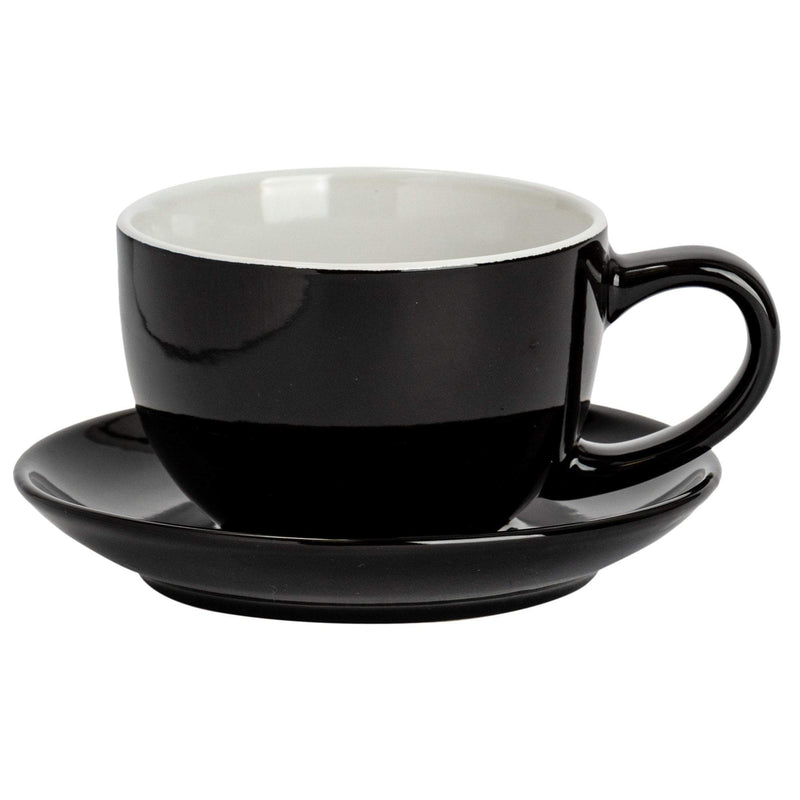 Argon Tableware Coloured Saucer for Cappuccino Cup - Black - 14cm