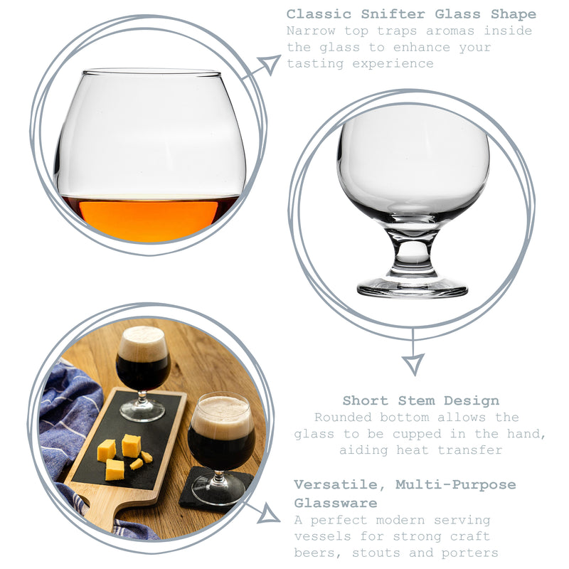 Argon Tableware Brandy and Cognac Snifter Glass - 390ml