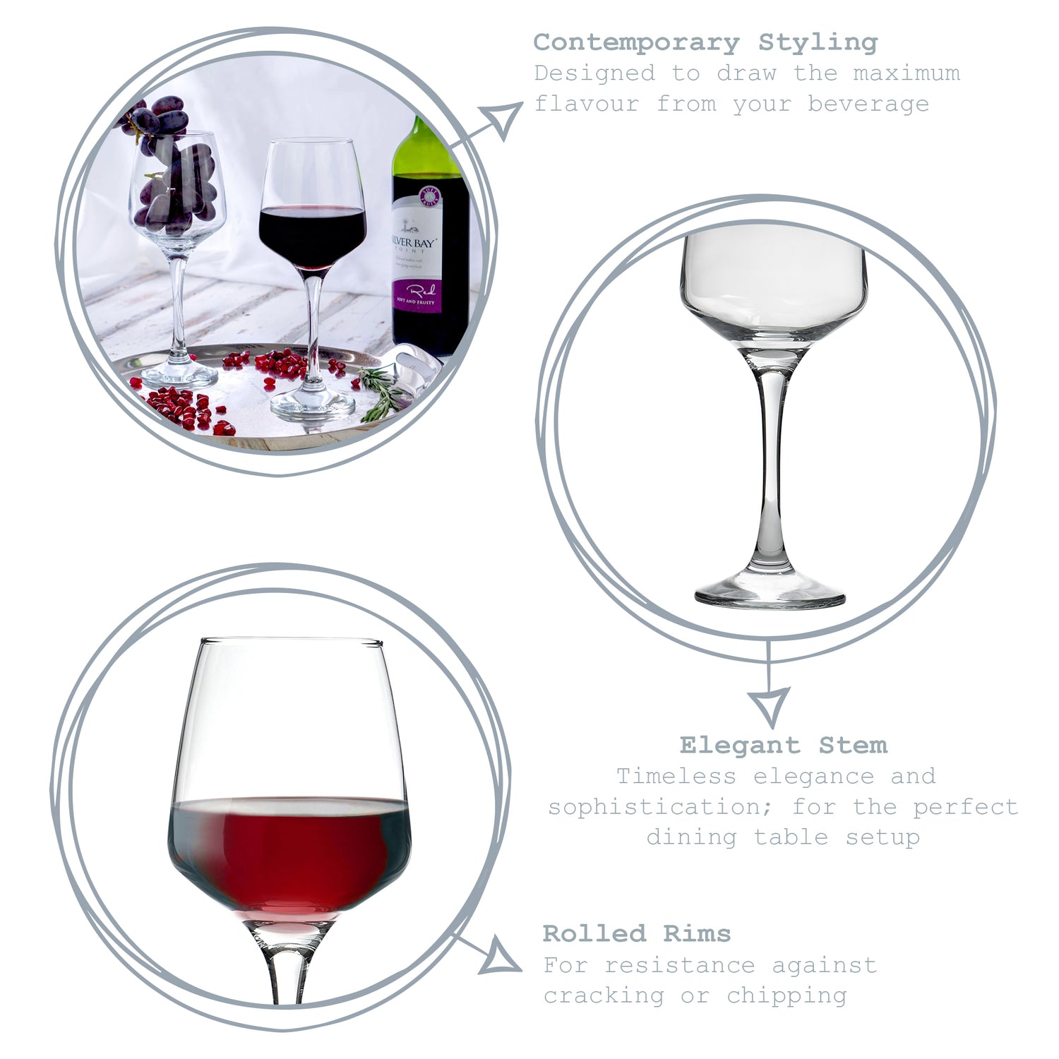 Argon Tableware Tallo Contemporary Red Wine Glass - 400ml